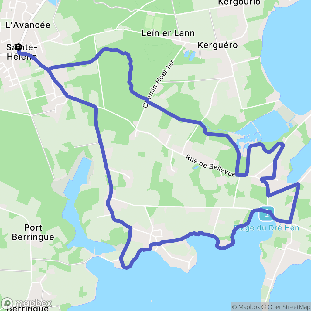 Sainte-Hélène : carte du parcours de randonnée - France