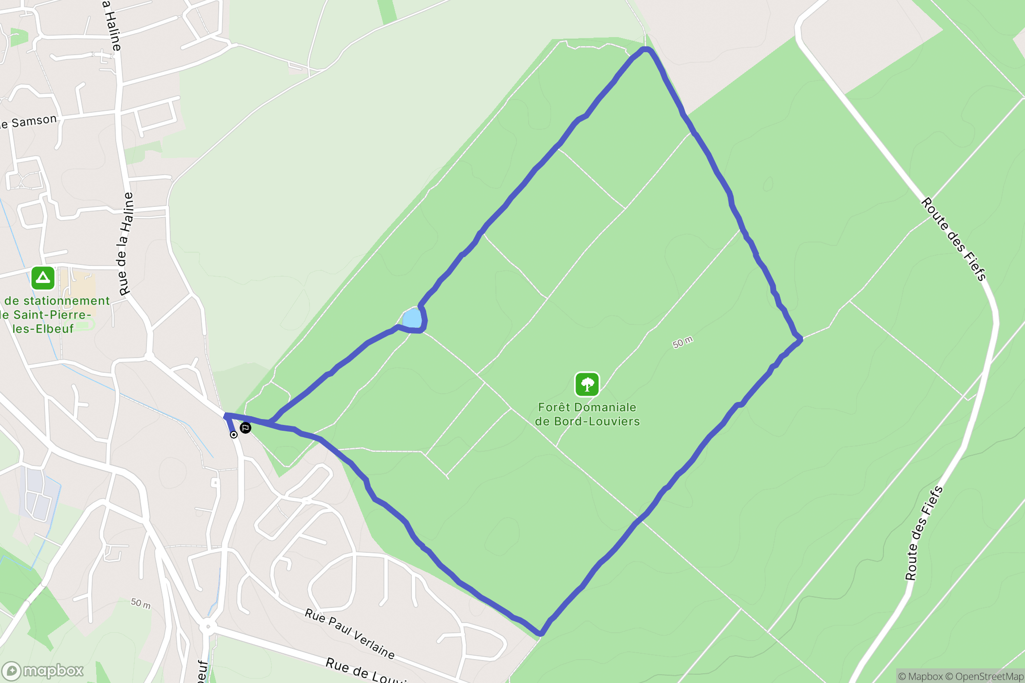 Saint-Pierre-lès-Elbeuf : carte du parcours de randonnée - France