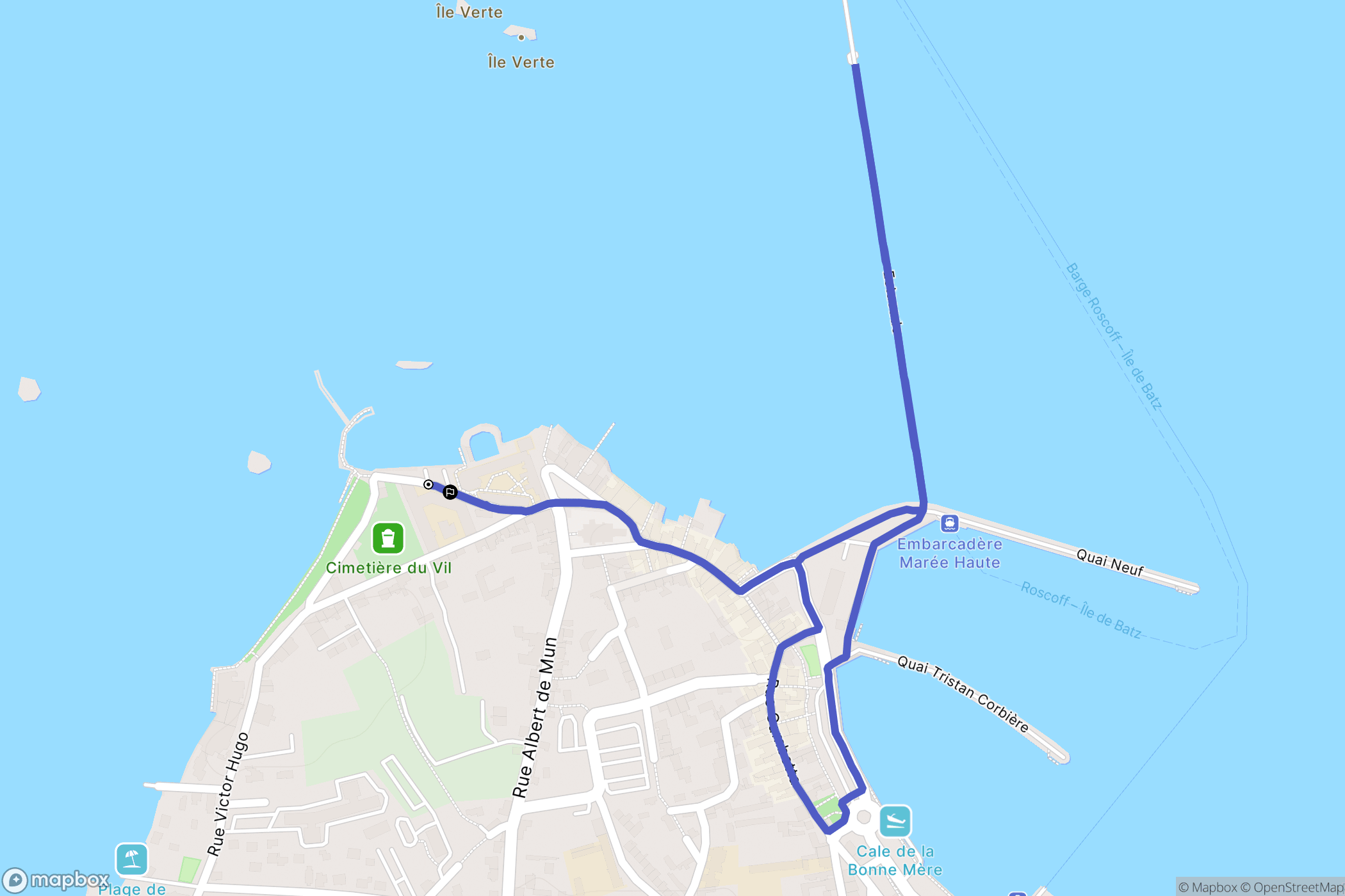 Roscoff : carte du parcours de randonnée - France