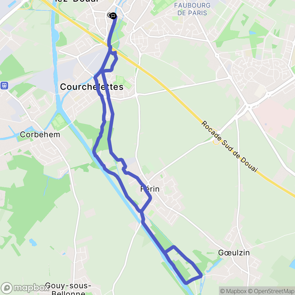 Lambres-lez-Douai : carte du parcours de randonnée - France
