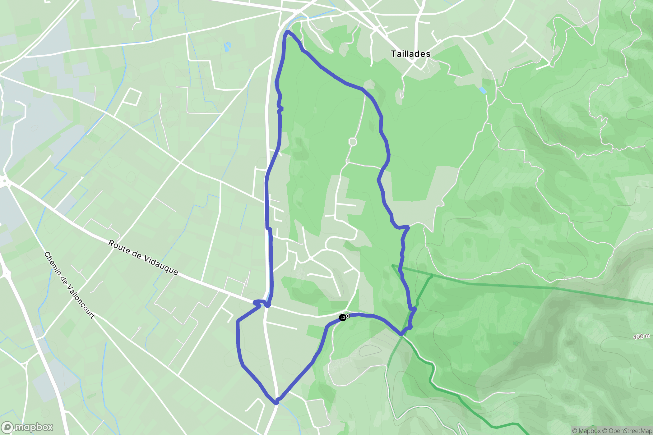 Taillades : carte du parcours de randonnée - France