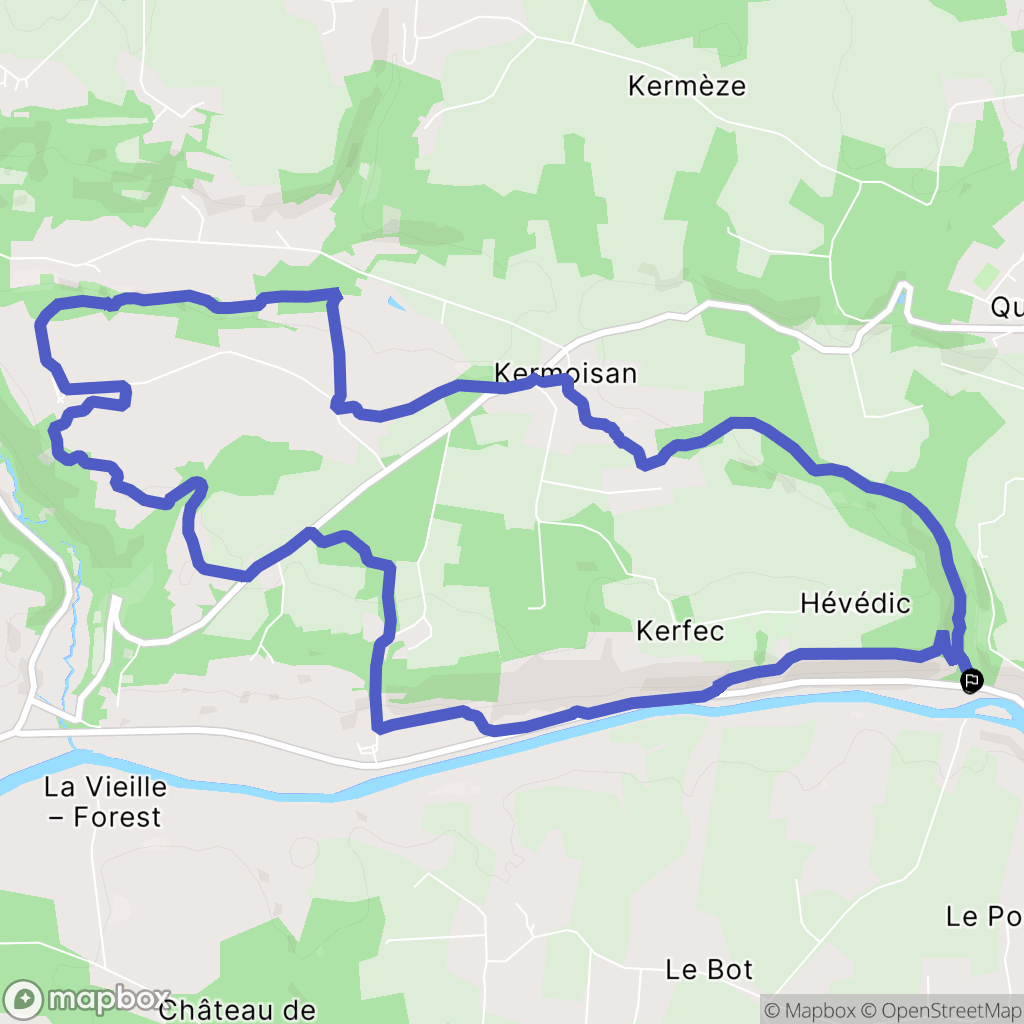 Quistinic : carte du parcours de randonnée - France