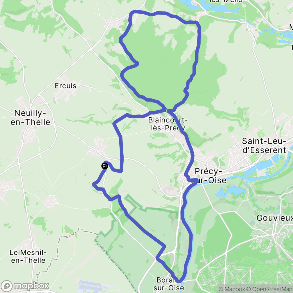 Crouy-en-Thelle : carte du parcours de randonnée - France