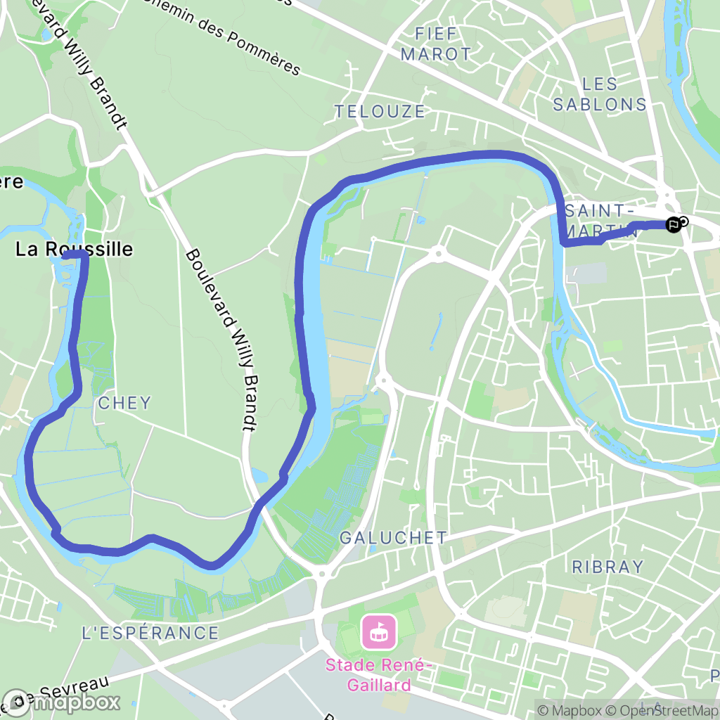 Niort : carte du parcours de randonnée - France