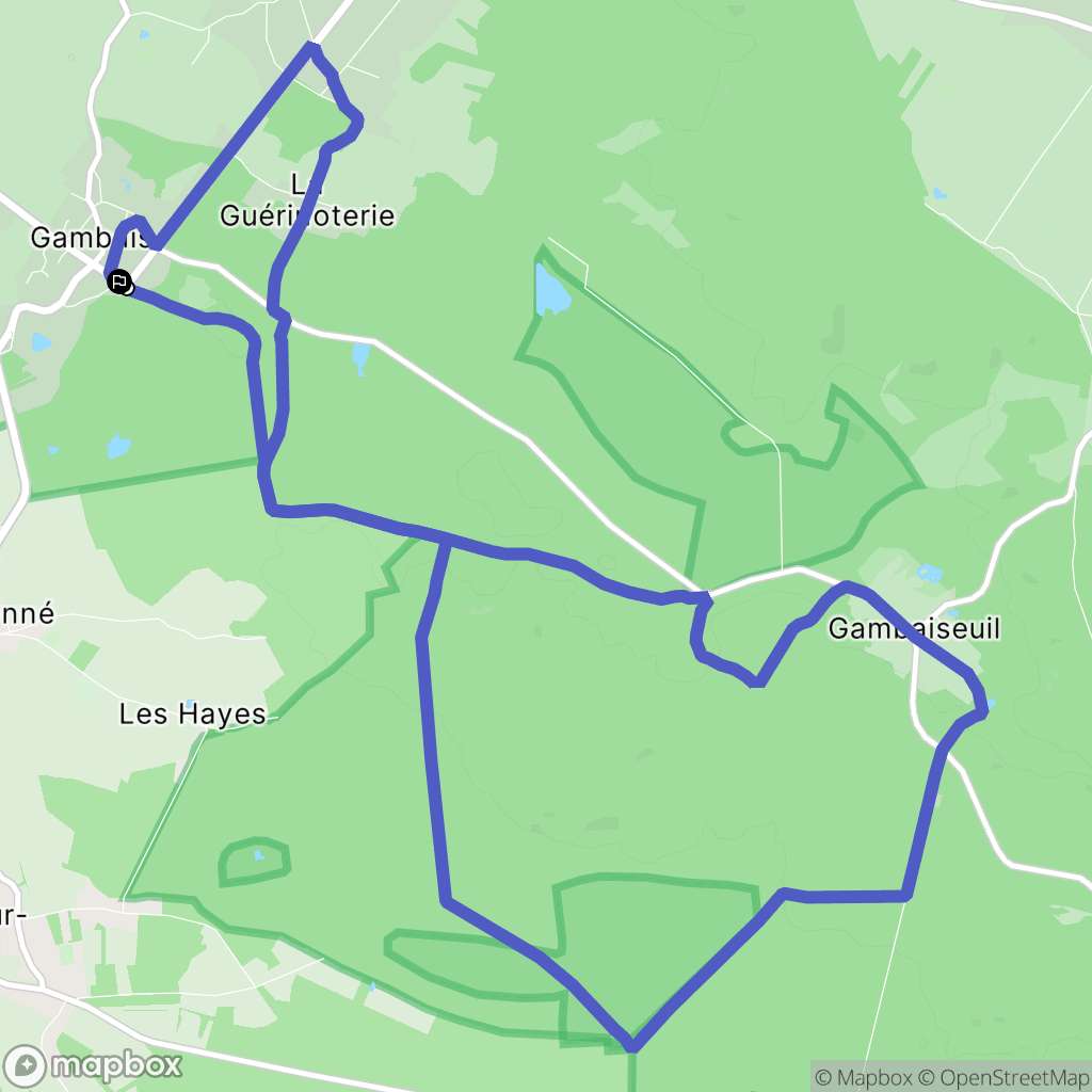 Gambais : carte du parcours de randonnée - France