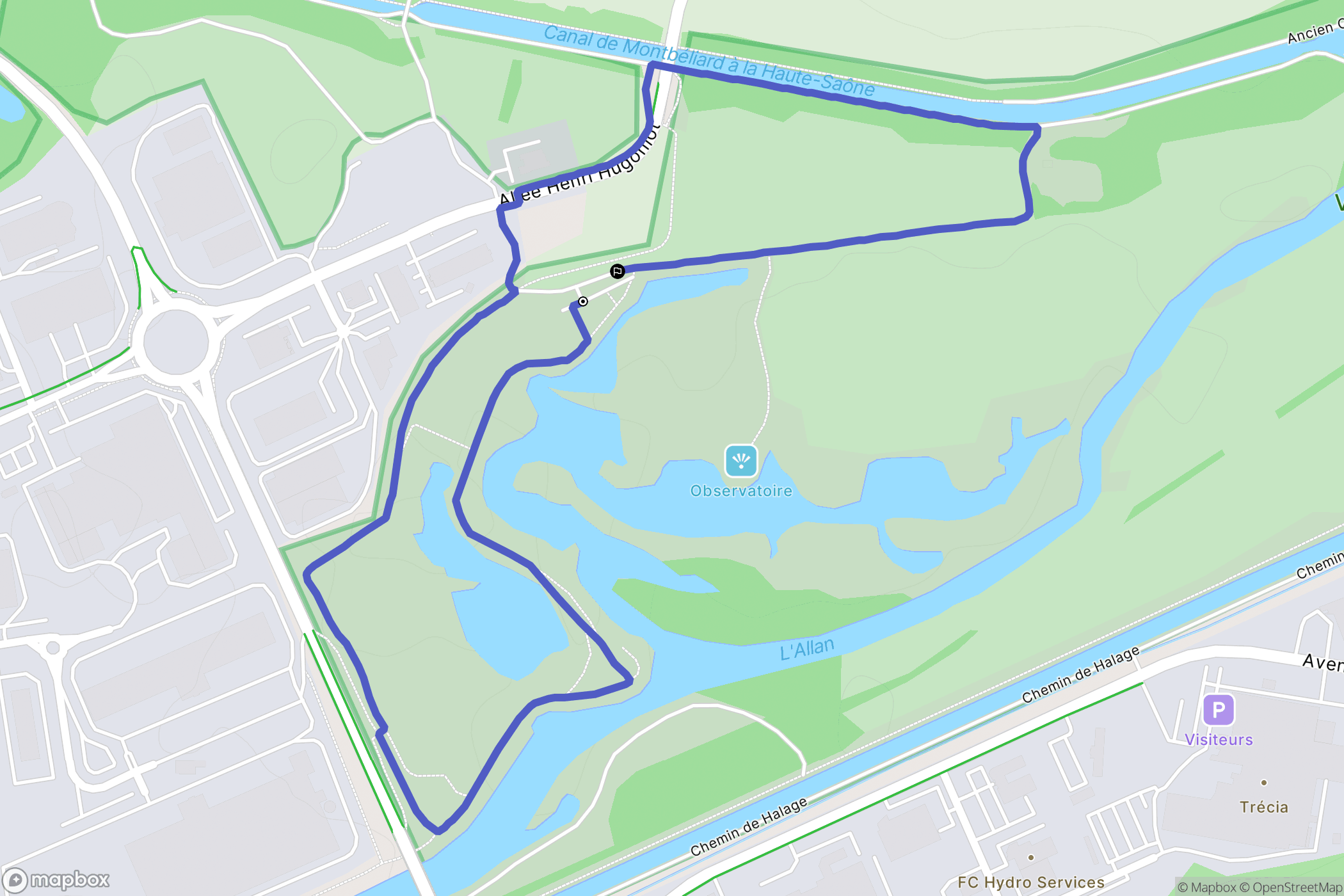 Brognard : carte du parcours de randonnée - France