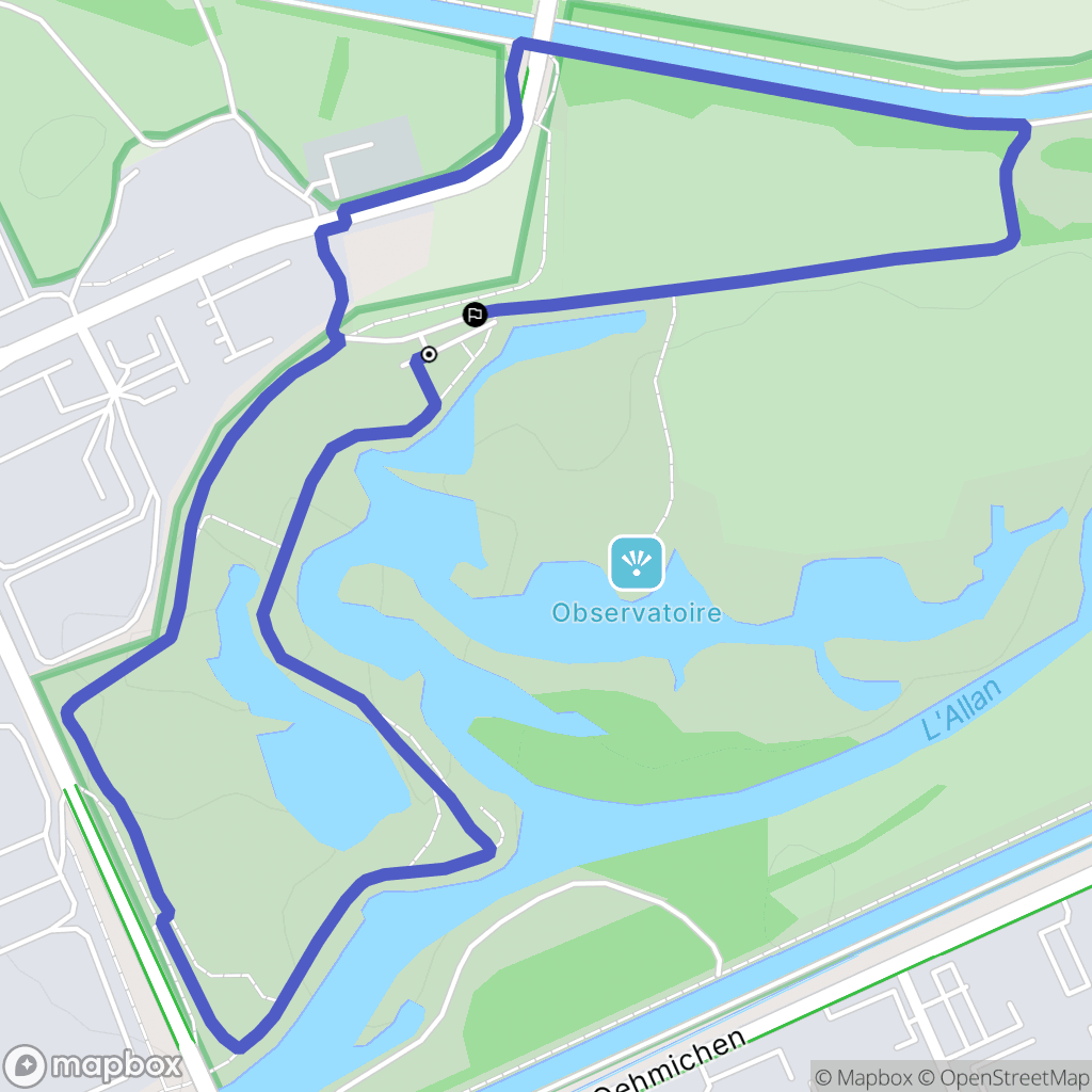 Brognard : carte du parcours de randonnée - France