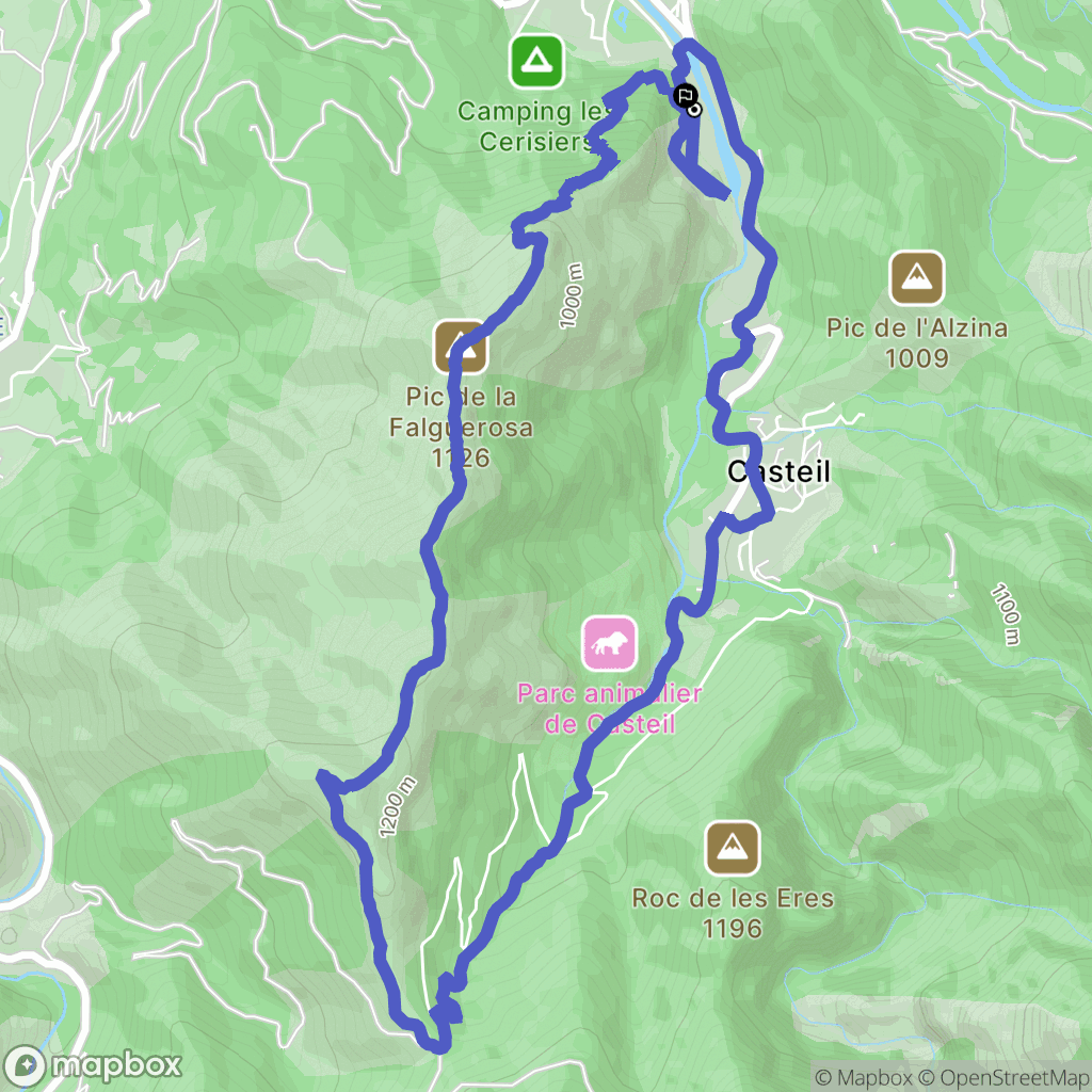 Vernet-les-Bains : carte du parcours de randonnée - France