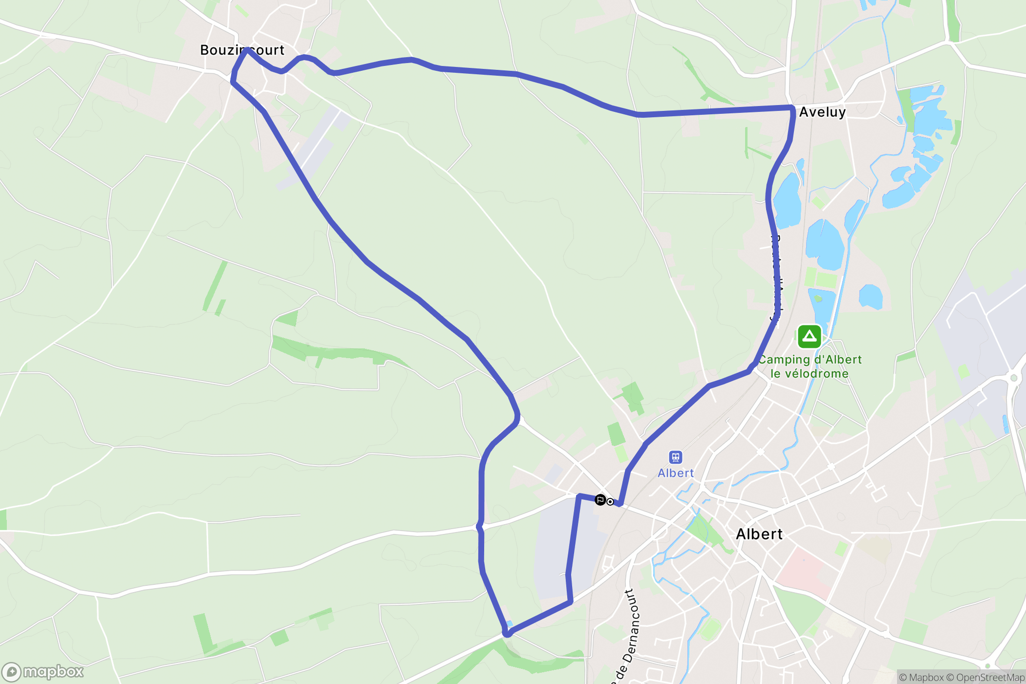 Albert : carte du parcours de randonnée - France
