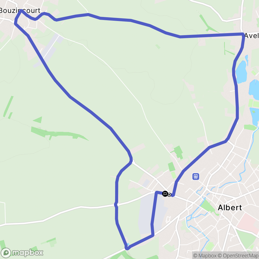 Albert : carte du parcours de randonnée - France