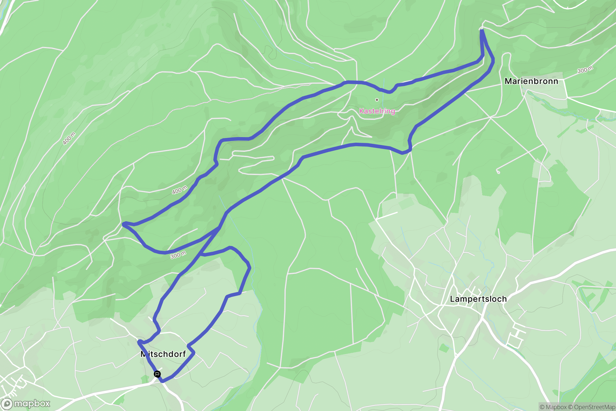 Gœrsdorf : carte du parcours de randonnée - France