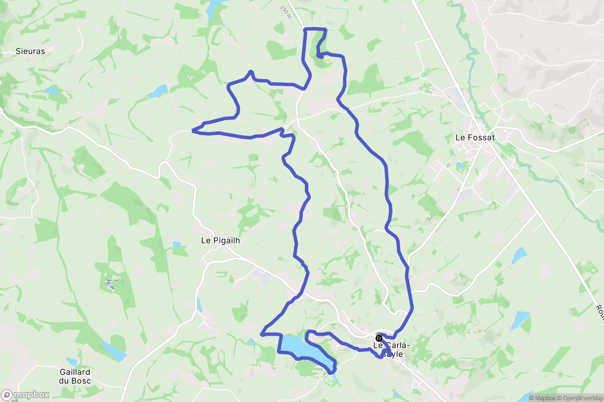 Carla-Bayle : carte du parcours de randonnée - France