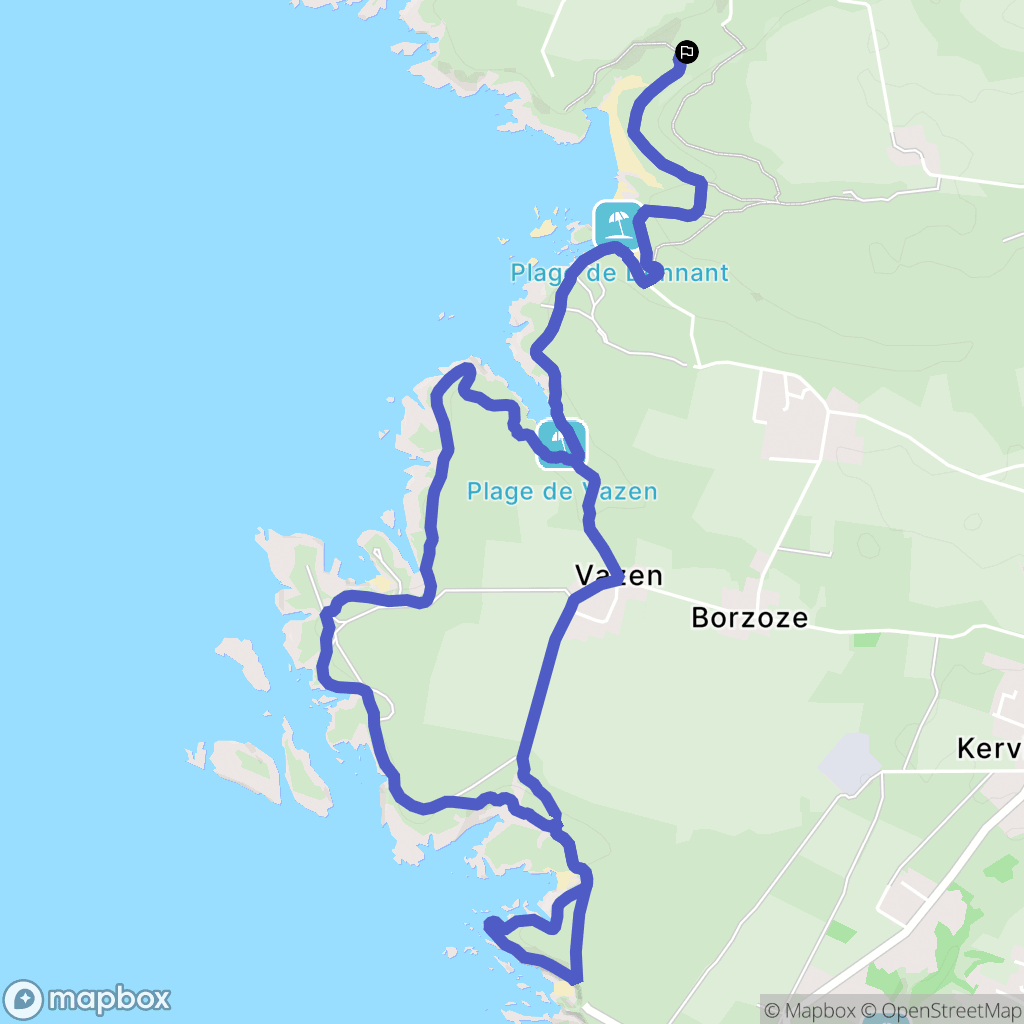 Sauzon : carte du parcours de randonnée - France