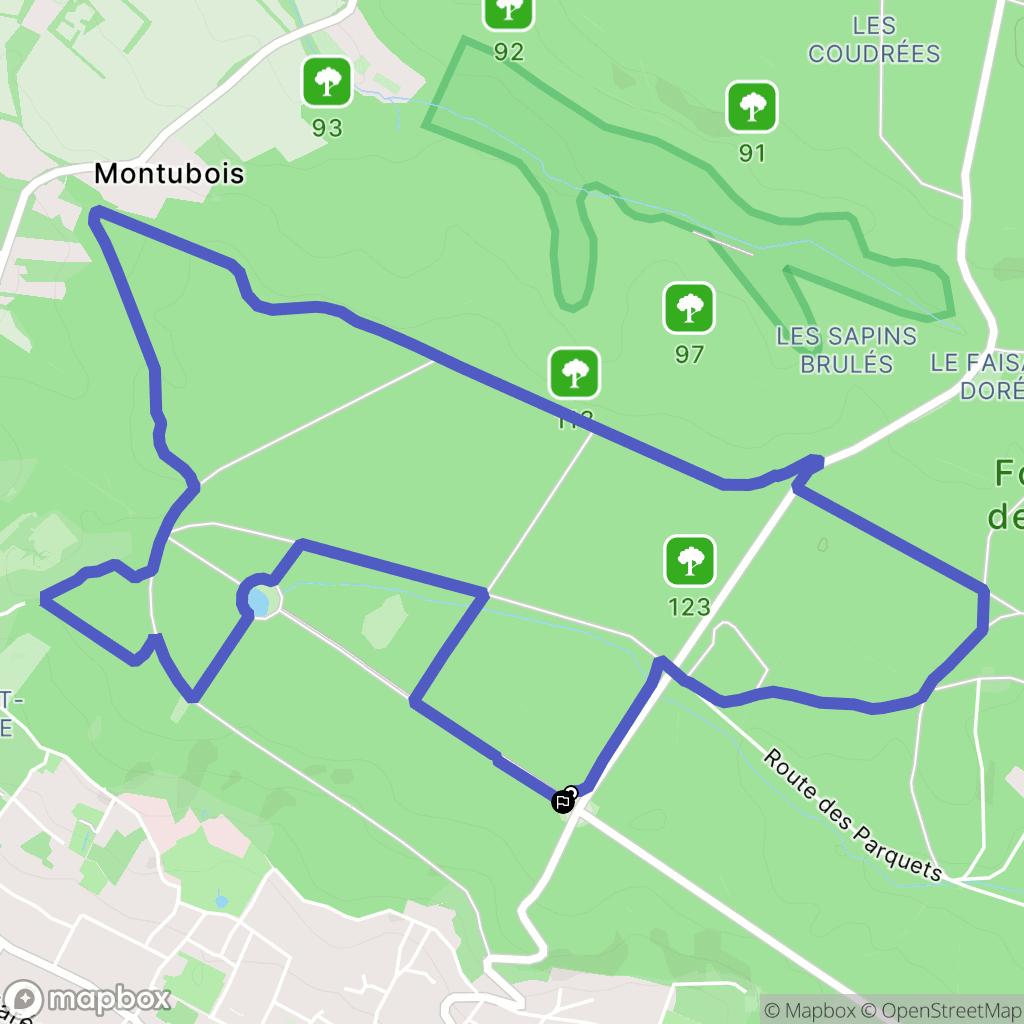Saint Leu La Forêt : carte du parcours de randonnée - France