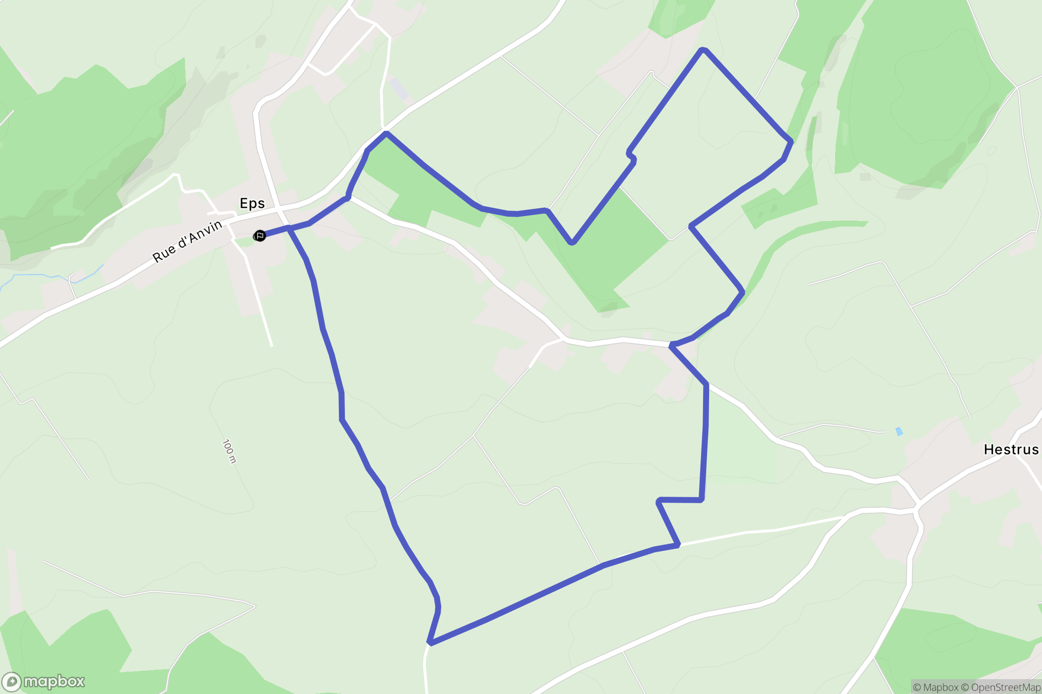 Eps : carte du parcours de randonnée - France