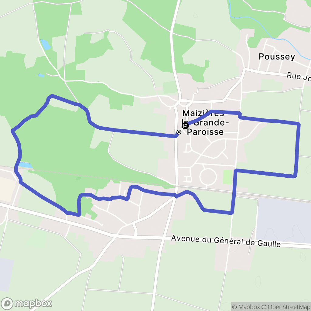 Maizières-la-Grande-Paroisse : carte du parcours de randonnée - France