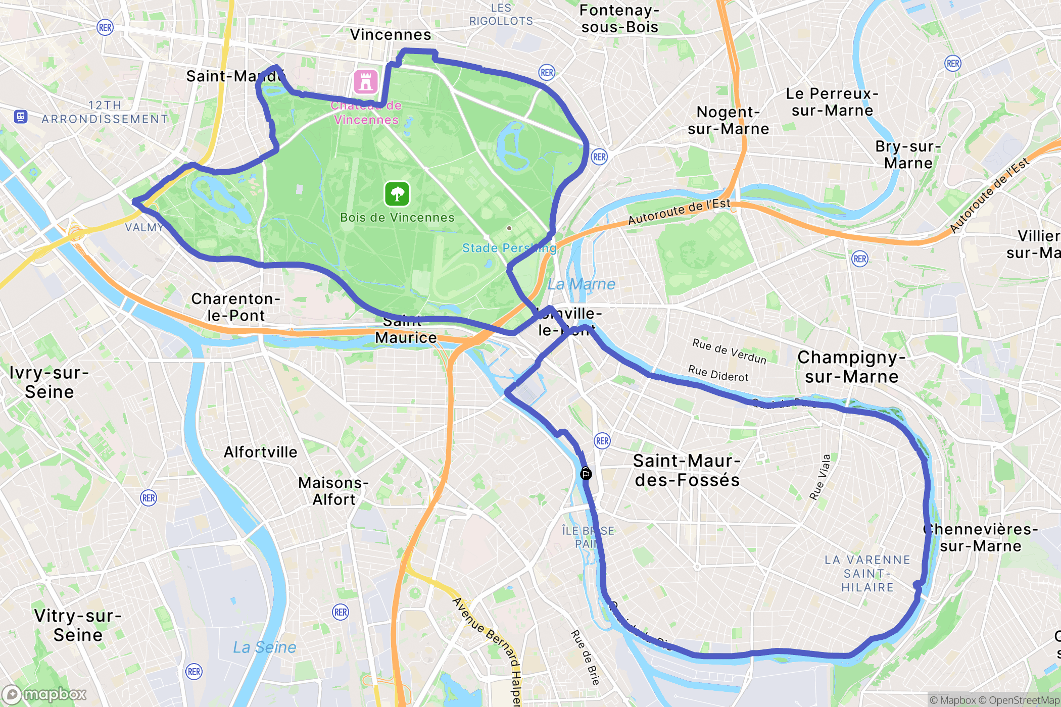 Saint-Maur-des-Fossés : carte du parcours de randonnée - France