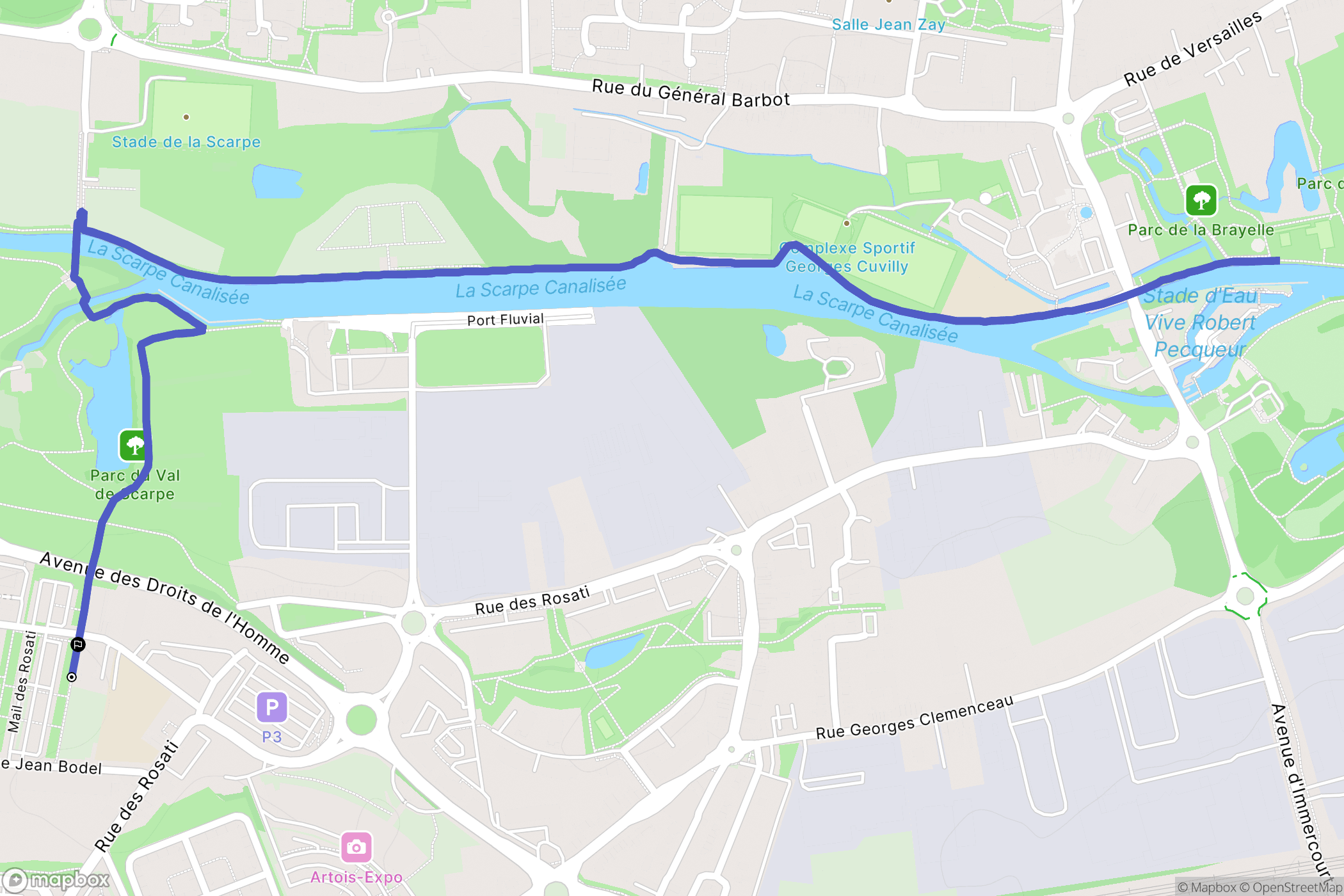 Arras : carte du parcours de randonnée - France