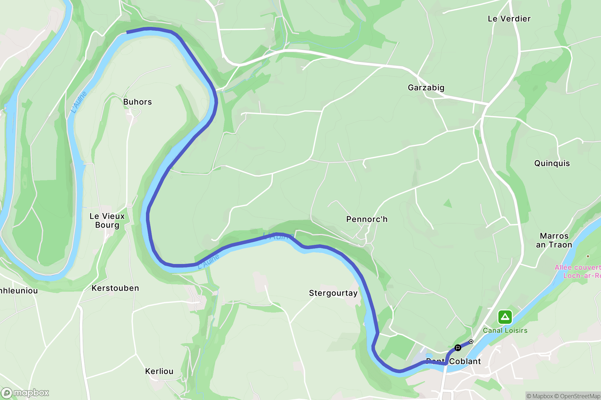 Pleyben : carte du parcours de randonnée - France