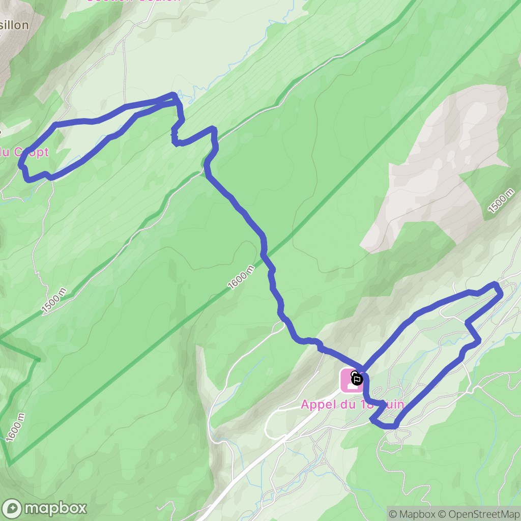 Fillière : carte du parcours de randonnée - France