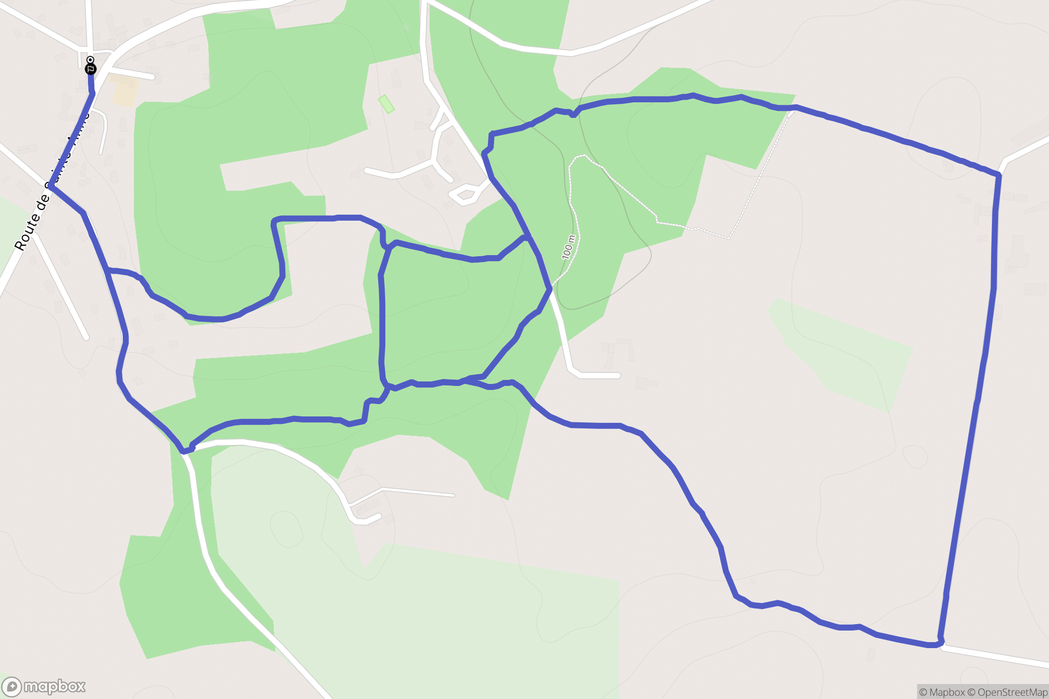 Moustoir-Ac : carte du parcours de randonnée - France