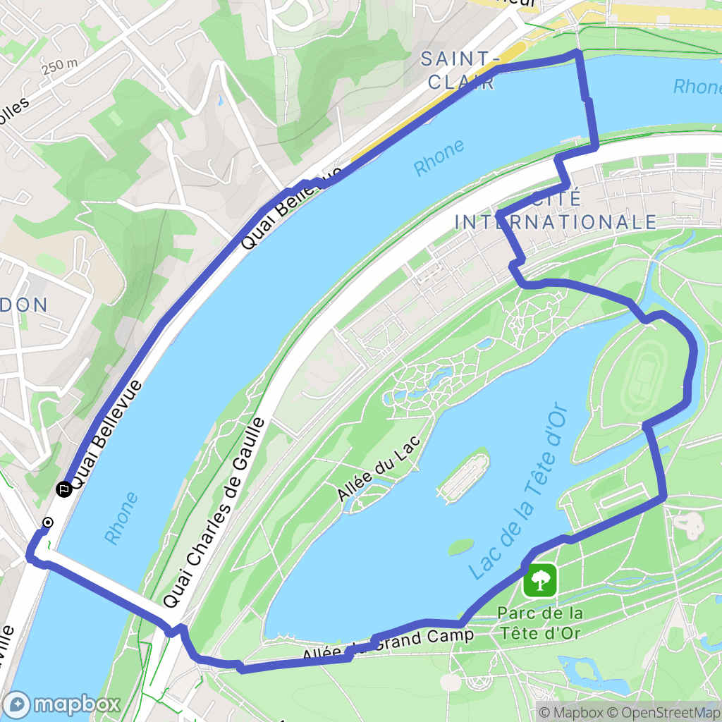 Caluire-et-Cuire : carte du parcours de randonnée - France
