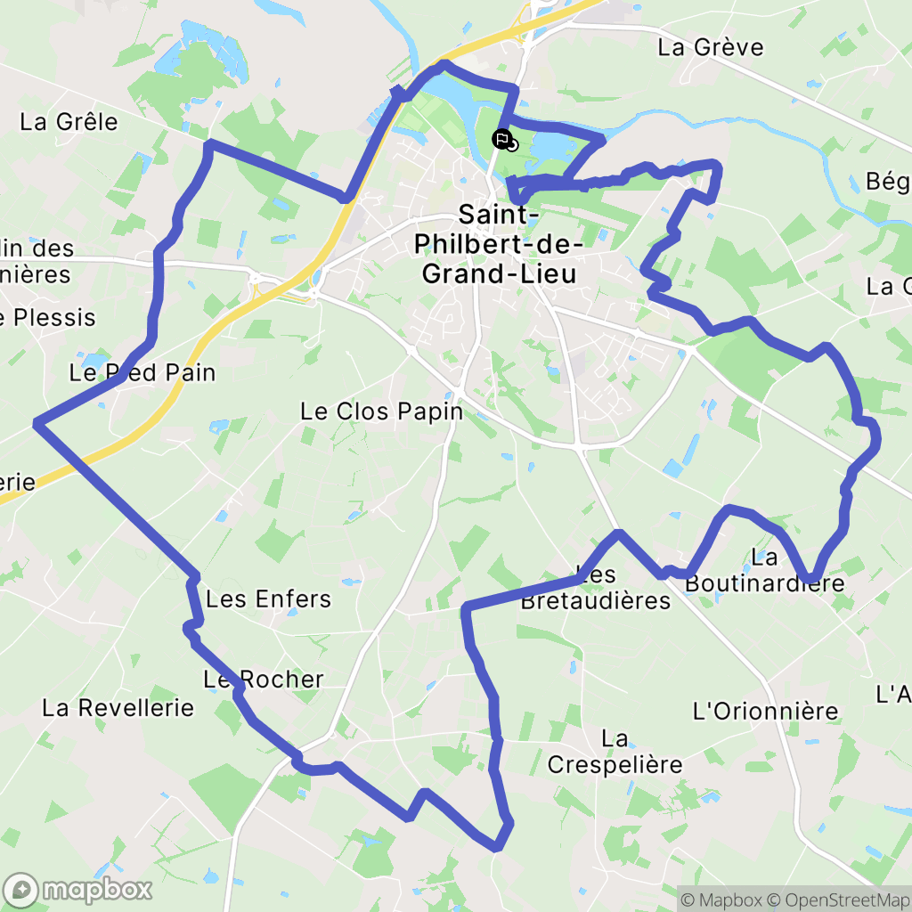 Saint-Philbert-de-Grand-Lieu : carte du parcours de randonnée - France
