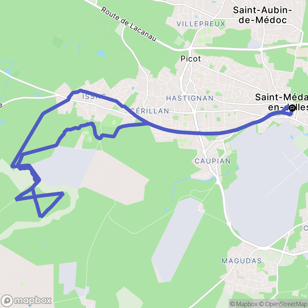 Saint-Médard-en-Jalles : carte du parcours de randonnée - France