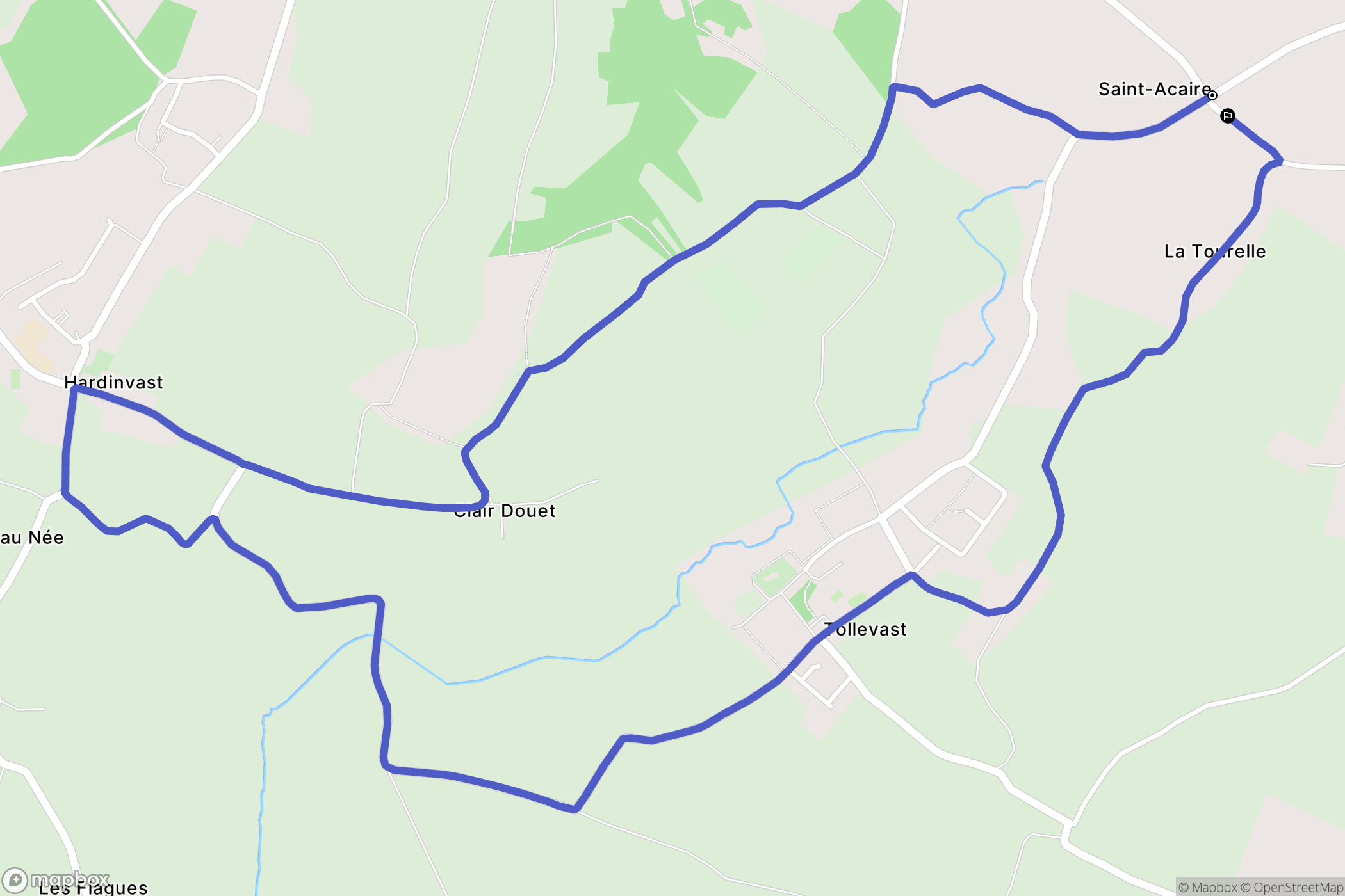 Tollevast : carte du parcours de randonnée - France