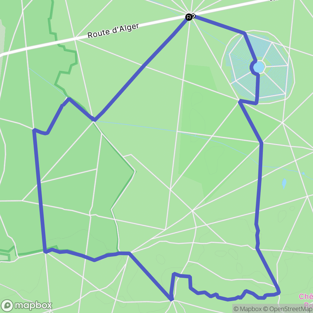 Fontainebleau : carte du parcours de randonnée - France