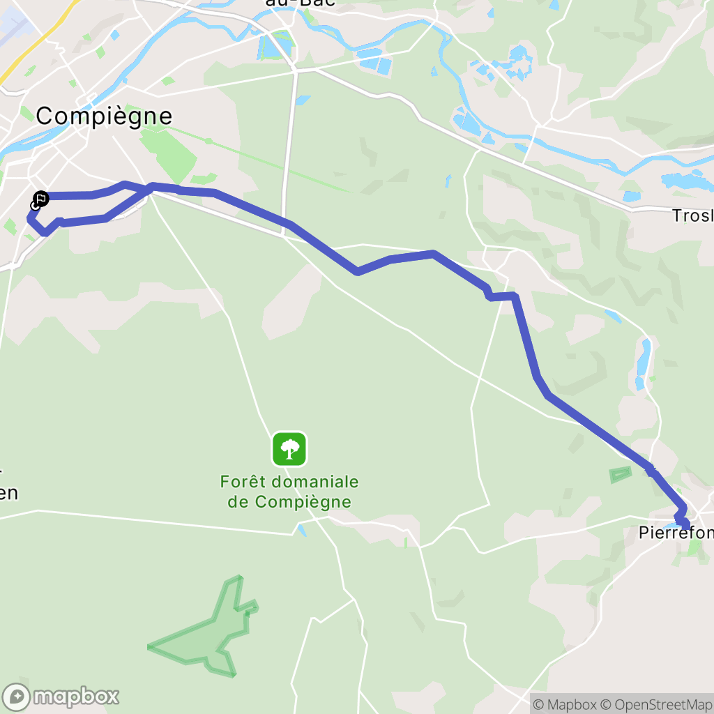 Compiègne : carte du parcours de randonnée - France