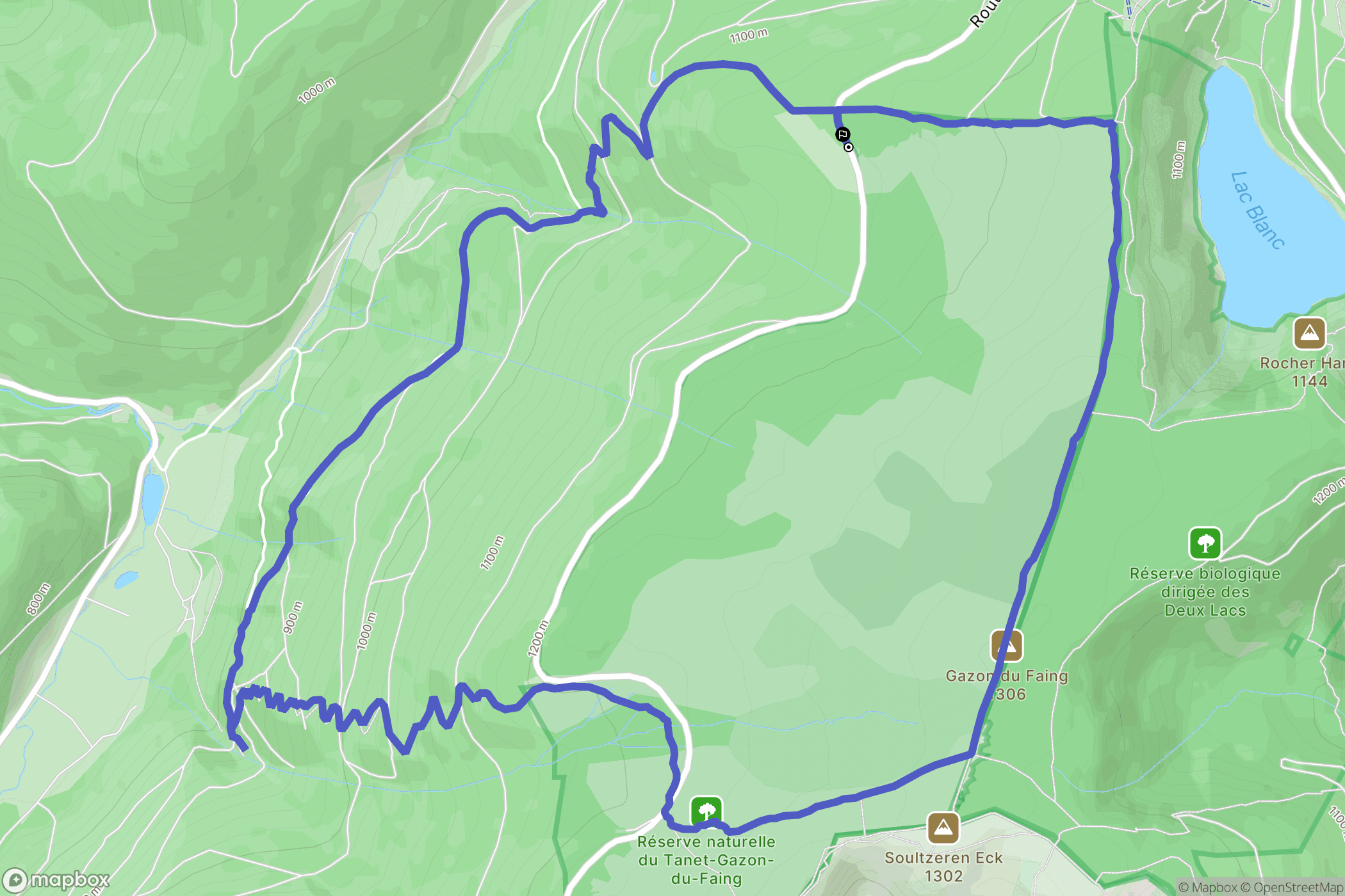Plainfaing : carte du parcours de randonnée - France