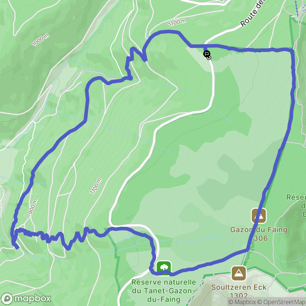 Plainfaing : carte du parcours de randonnée - France