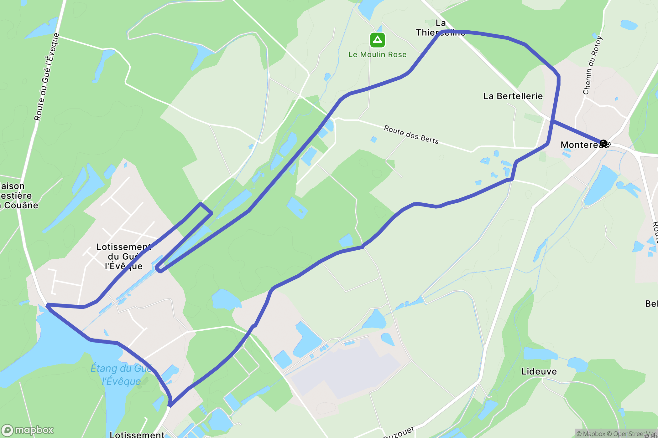 Montereau : carte du parcours de randonnée - France