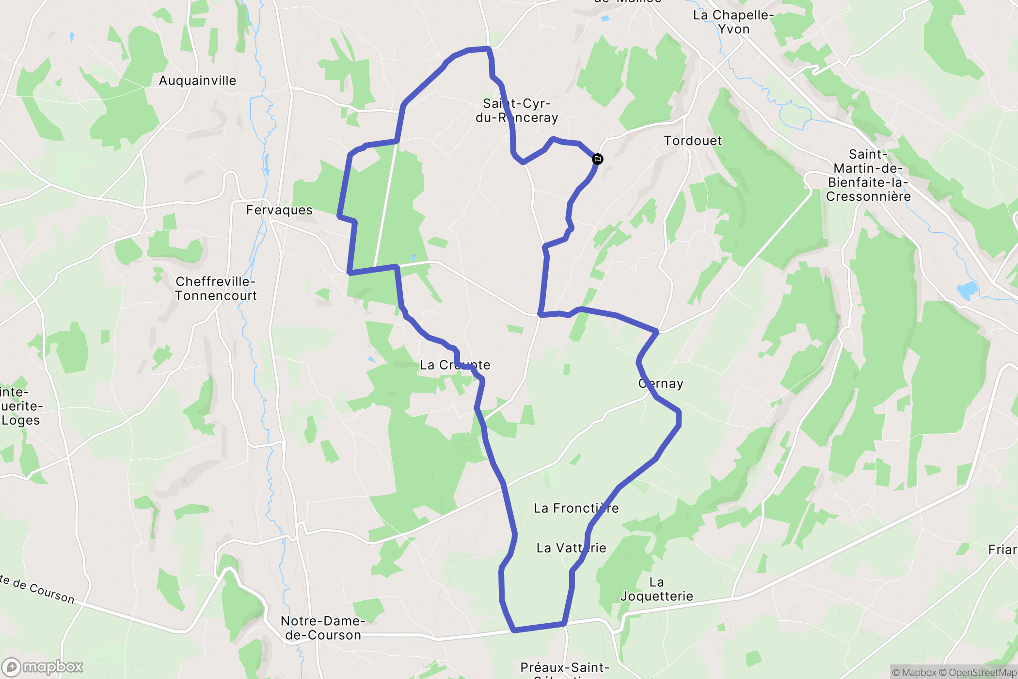 Valorbiquet : carte du parcours de randonnée - France