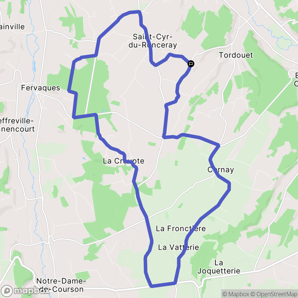 Valorbiquet : carte du parcours de randonnée - France