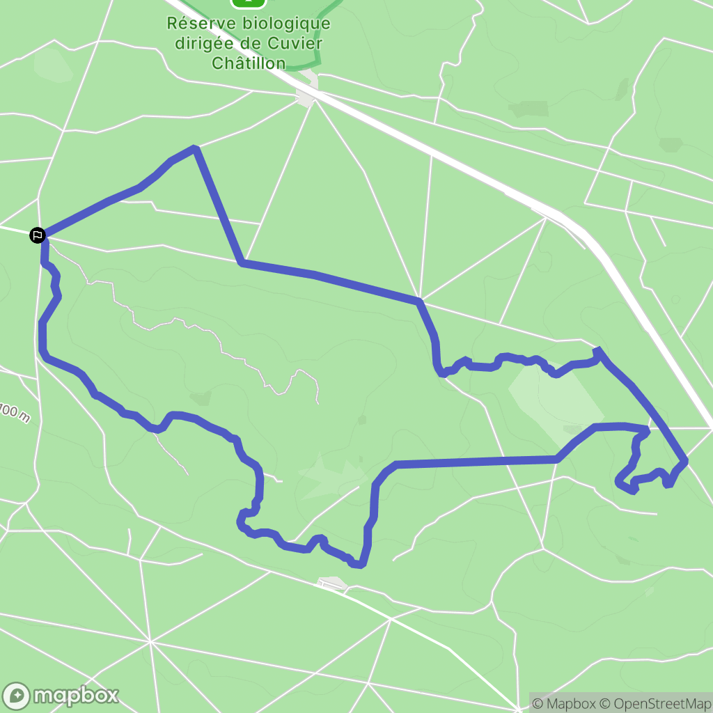 Fontainebleau : carte du parcours de randonnée - France