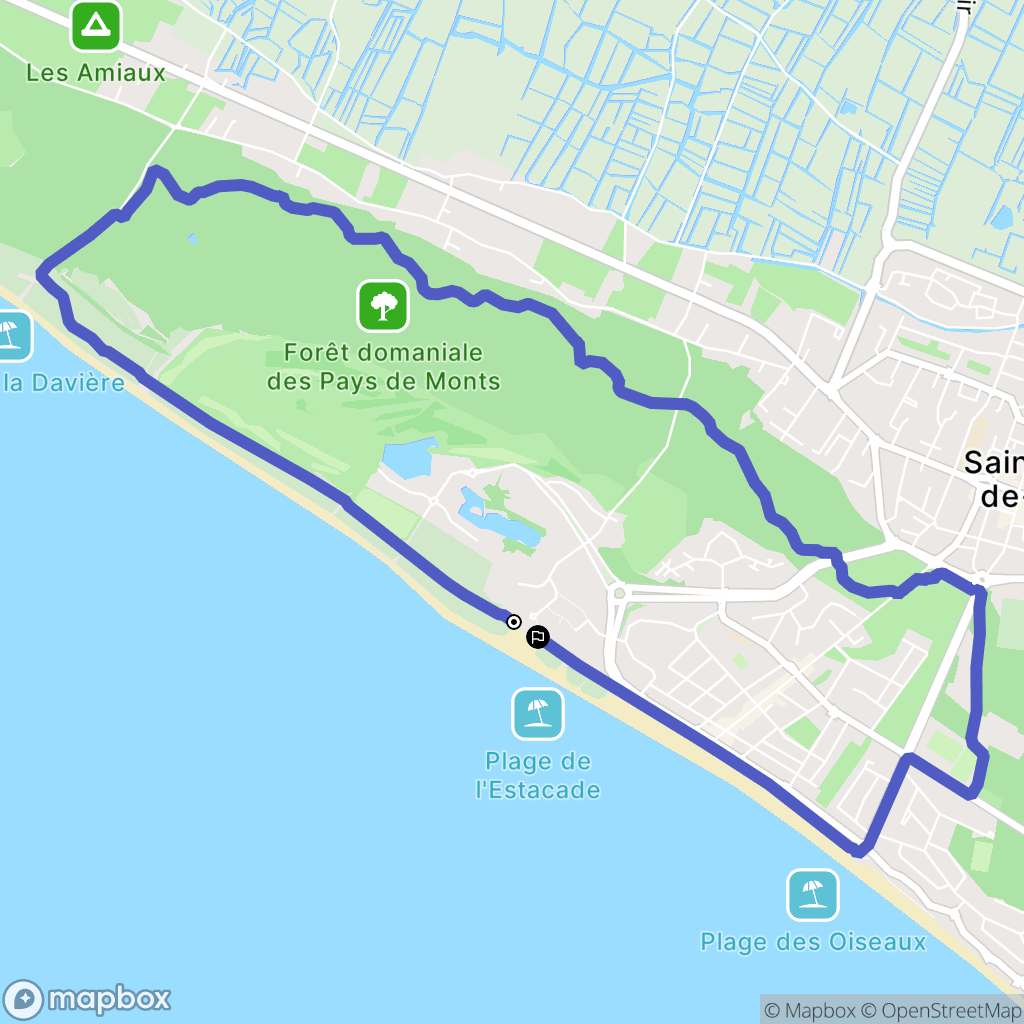Saint-Jean-de-Monts : carte du parcours de randonnée - France