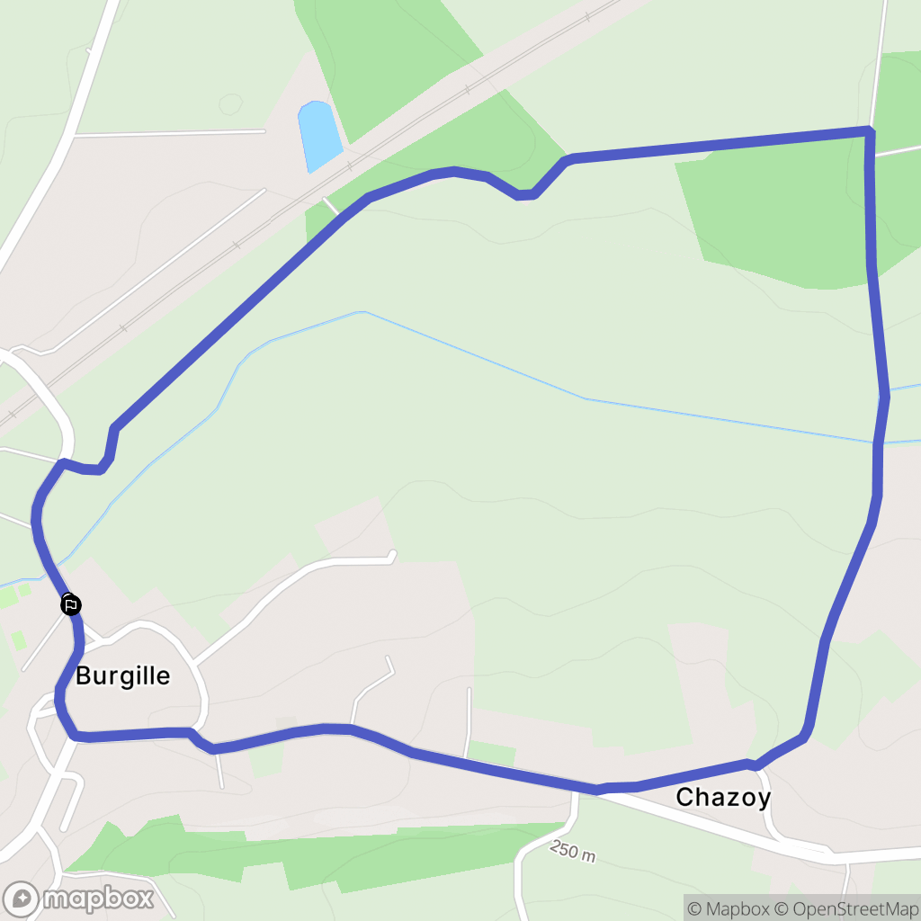 Burgille : carte du parcours de randonnée - France