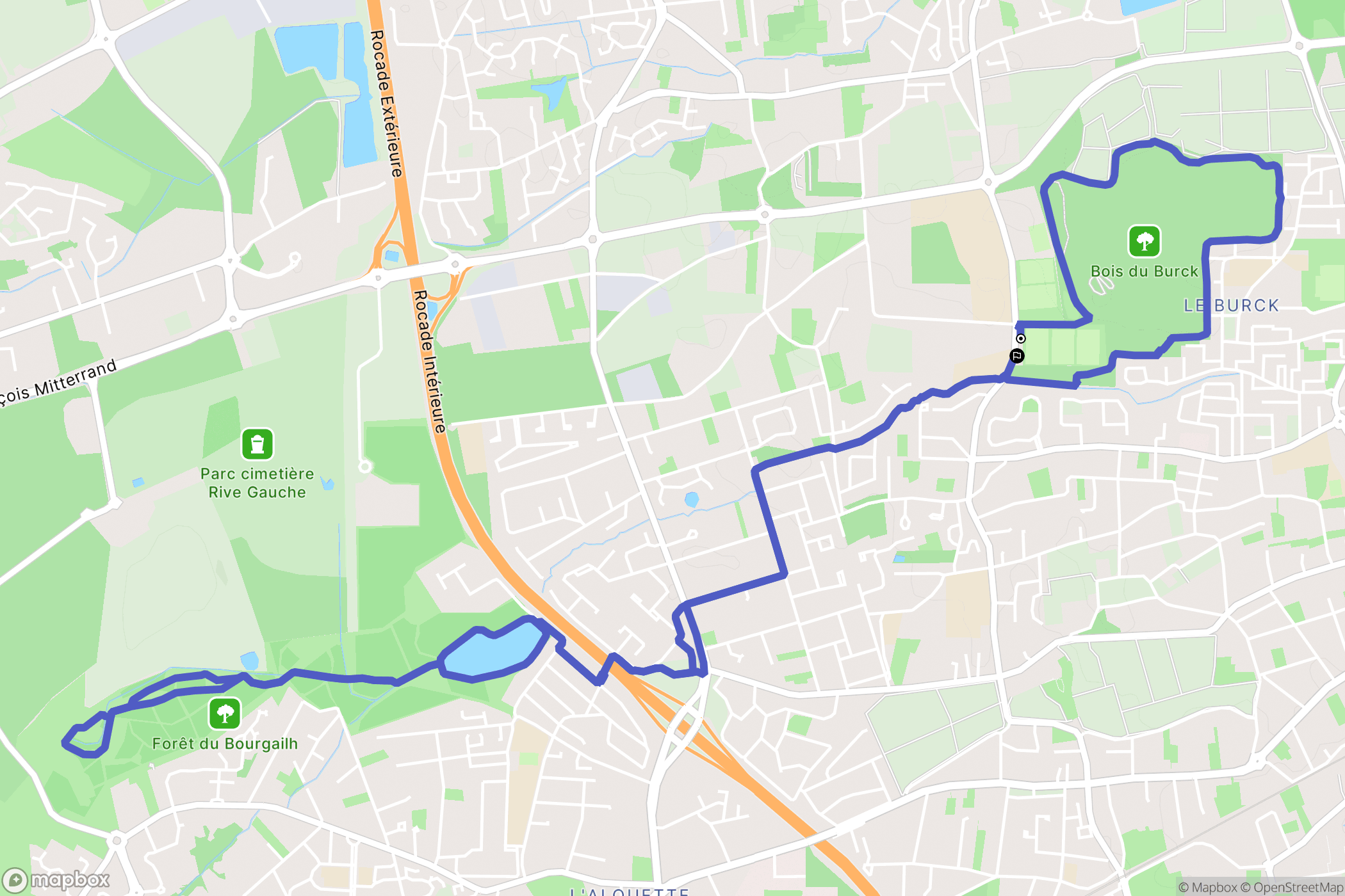 Mérignac : carte du parcours de randonnée - France
