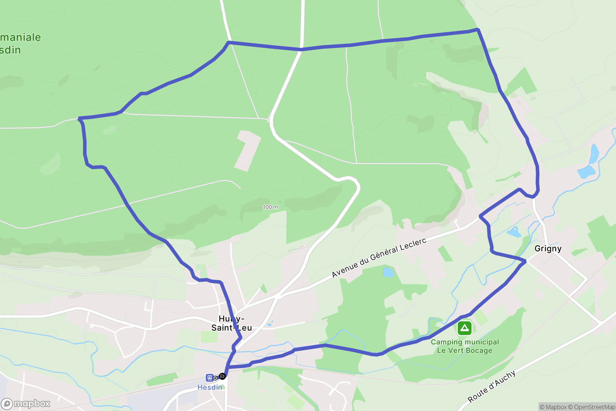 Hesdin : carte du parcours de randonnée - France