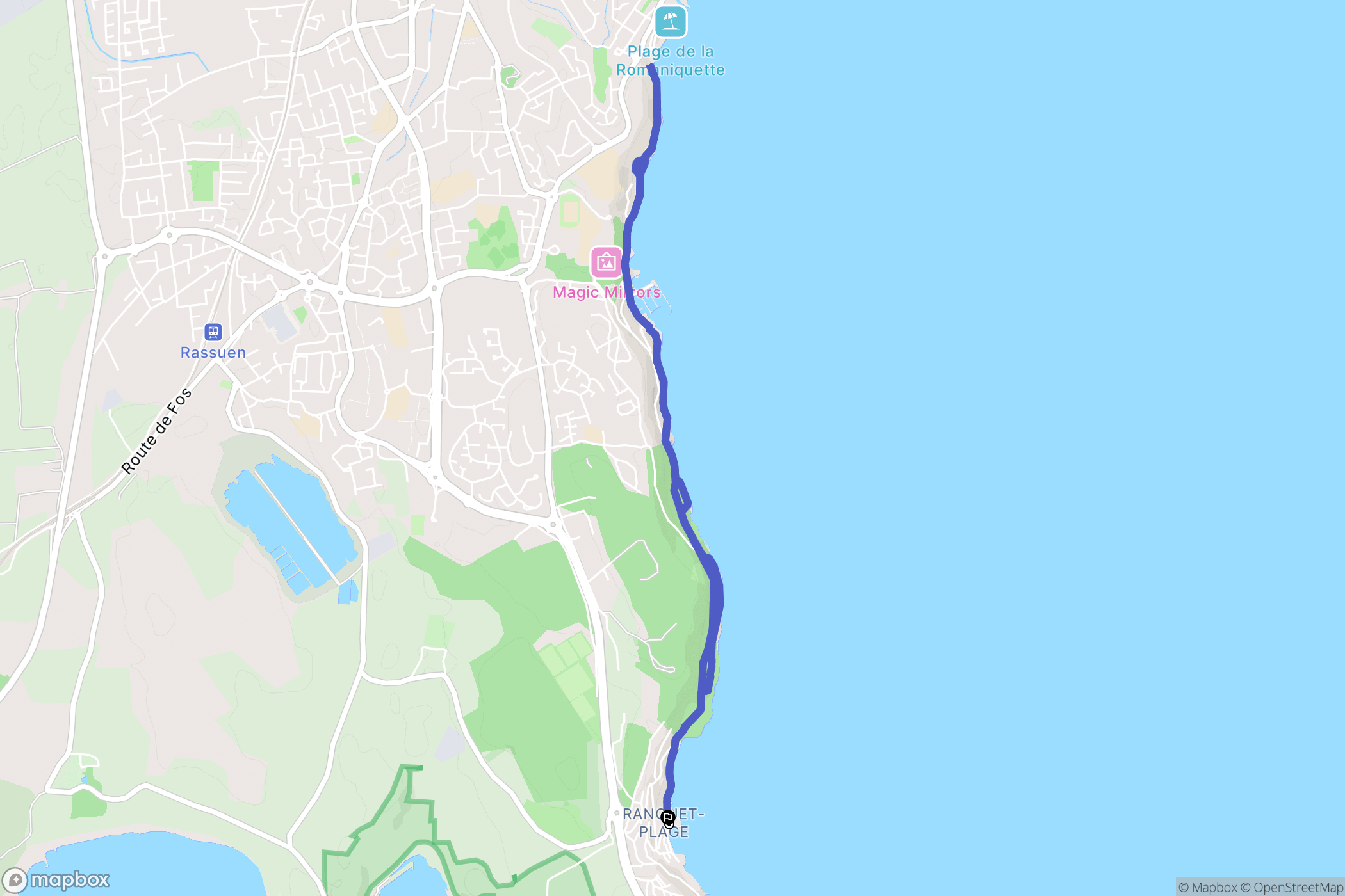 Istres : carte du parcours de randonnée - France