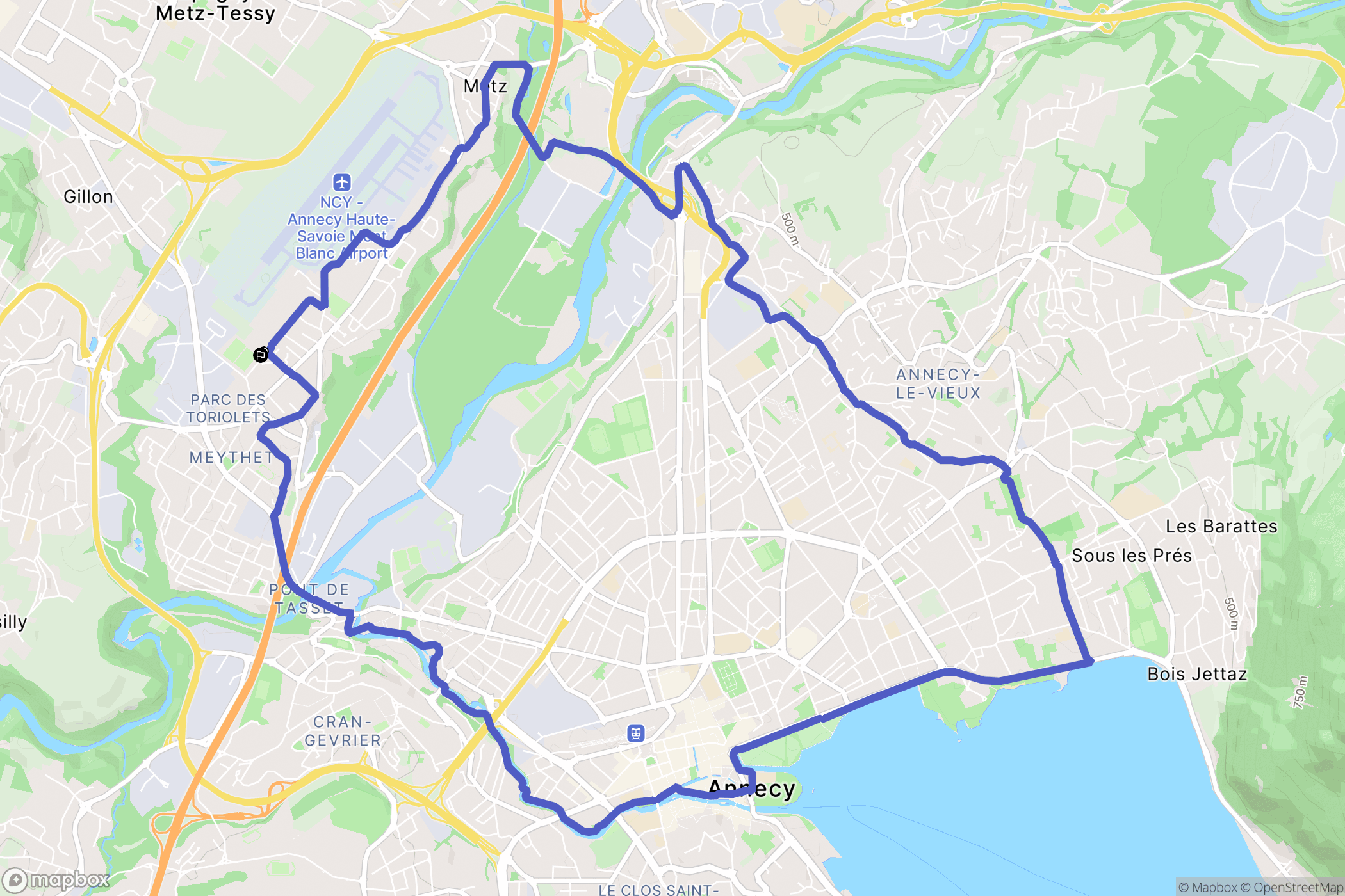 Meythet : carte du parcours de randonnée - France