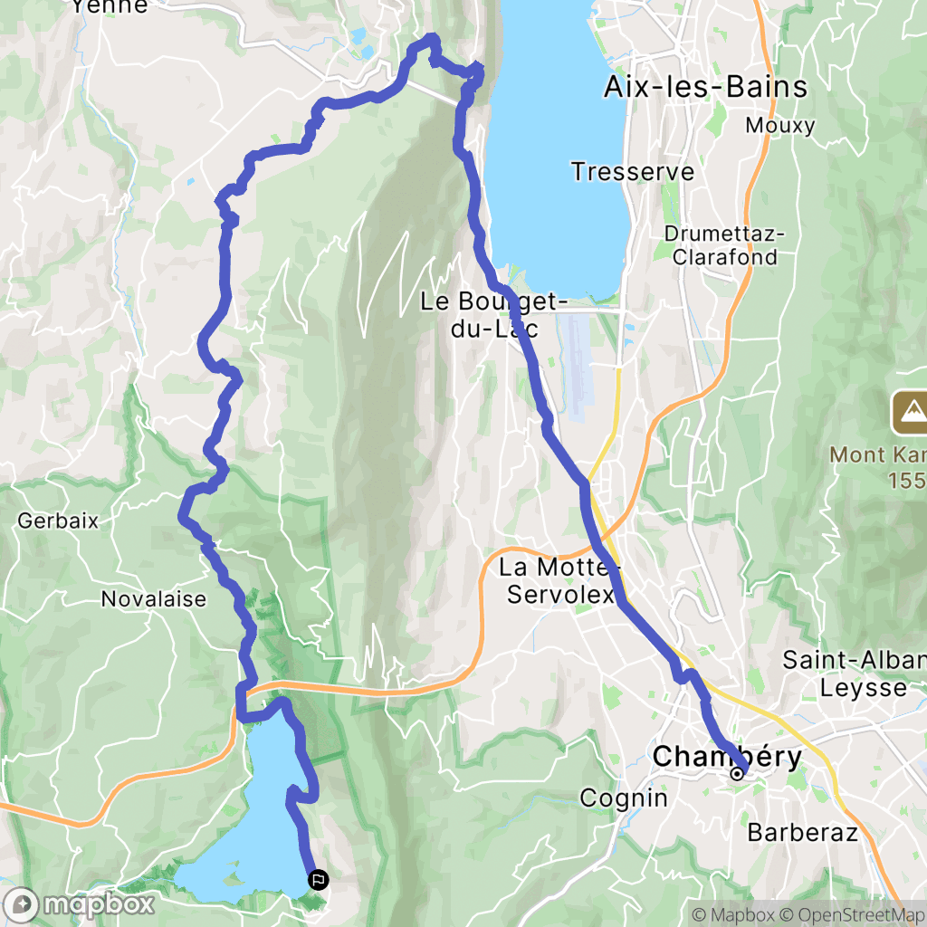 Chambéry : carte du parcours de randonnée - France