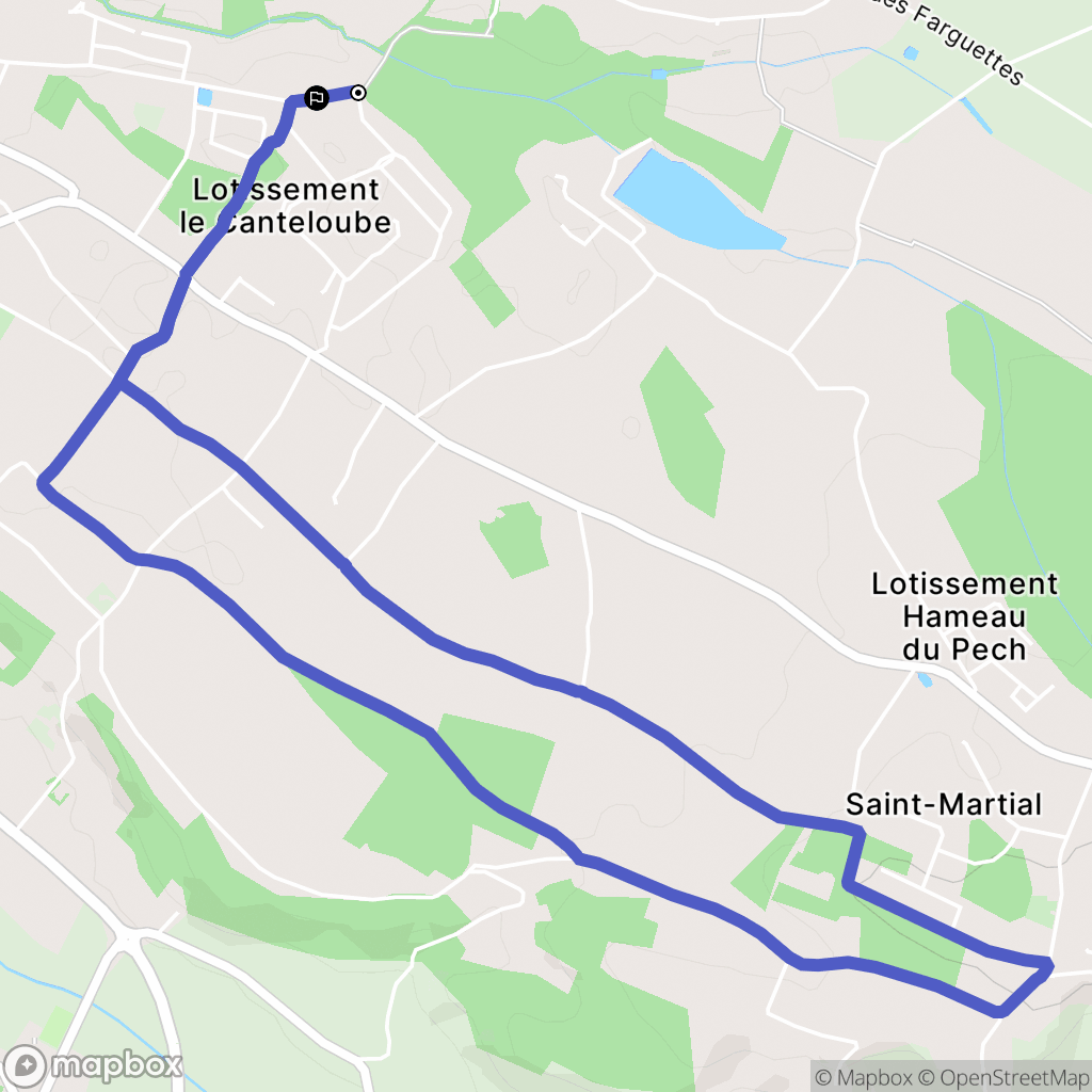 Montauban : carte du parcours de randonnée - France