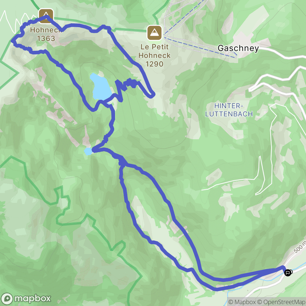 Metzeral : carte du parcours de randonnée - France