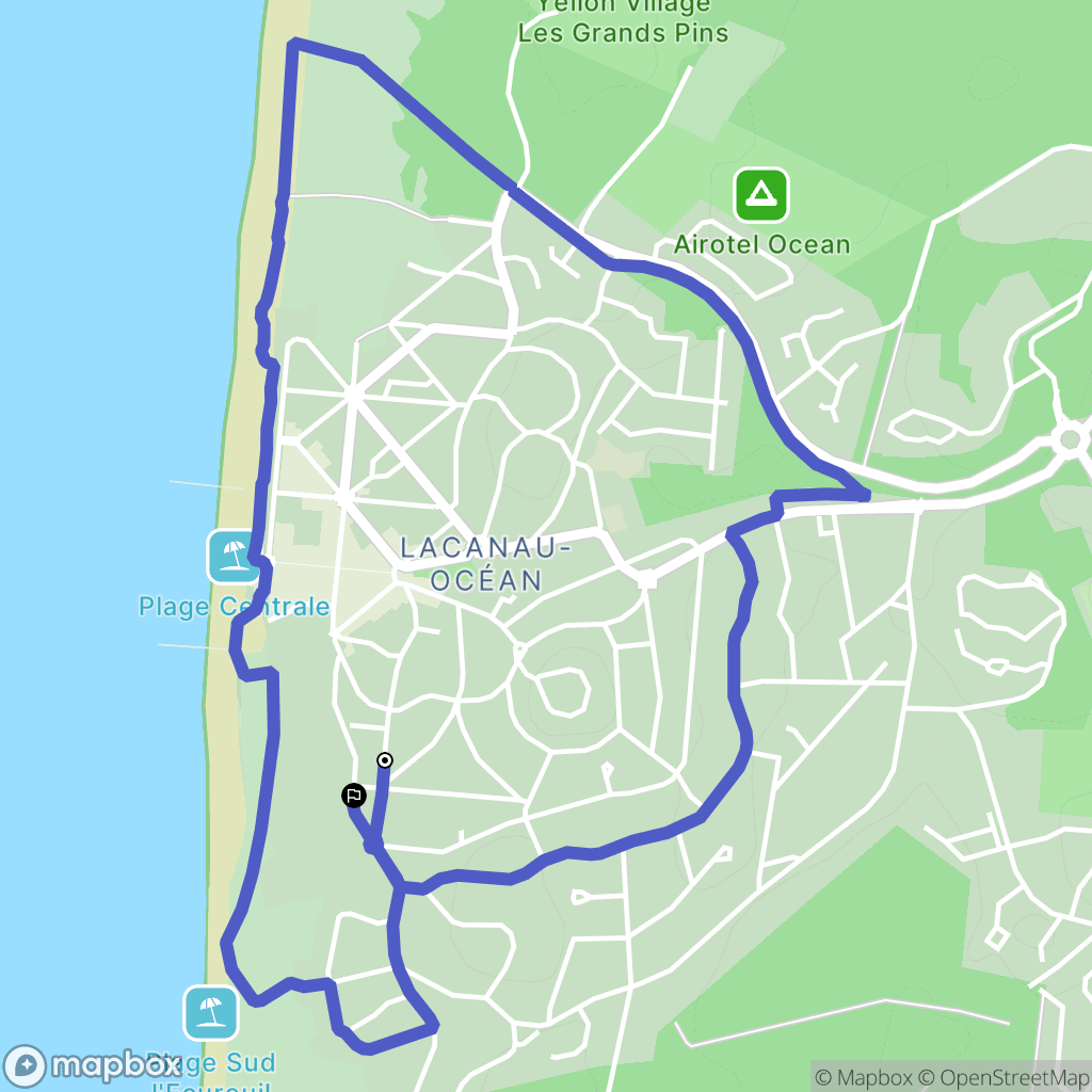 Lacanau : carte du parcours de randonnée - France
