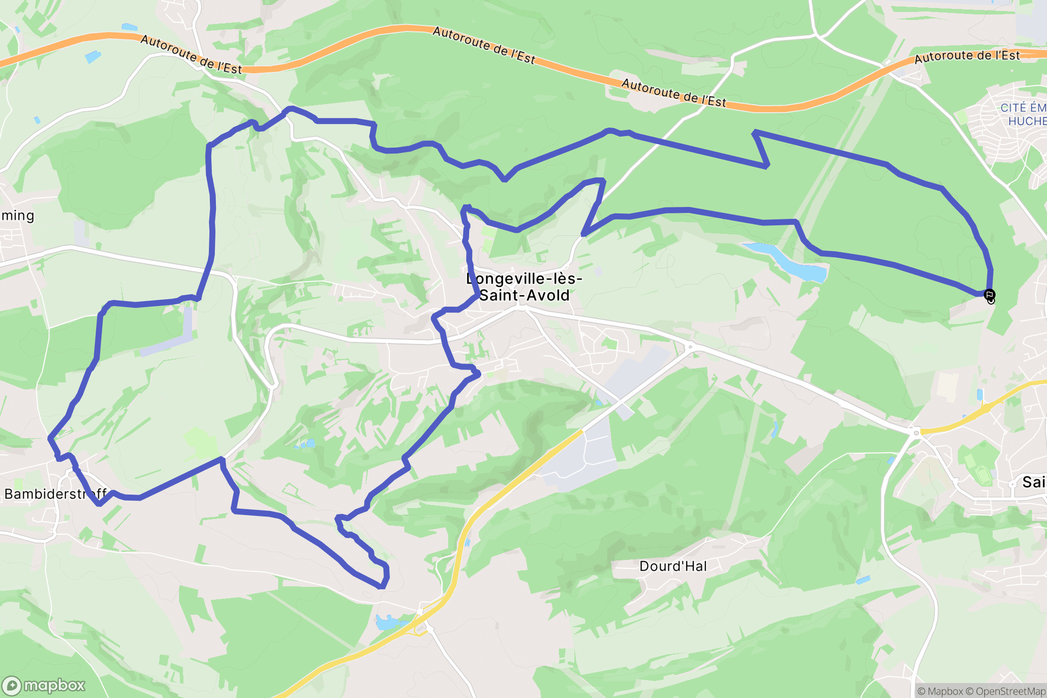 Saint-Avold : carte du parcours de randonnée - France