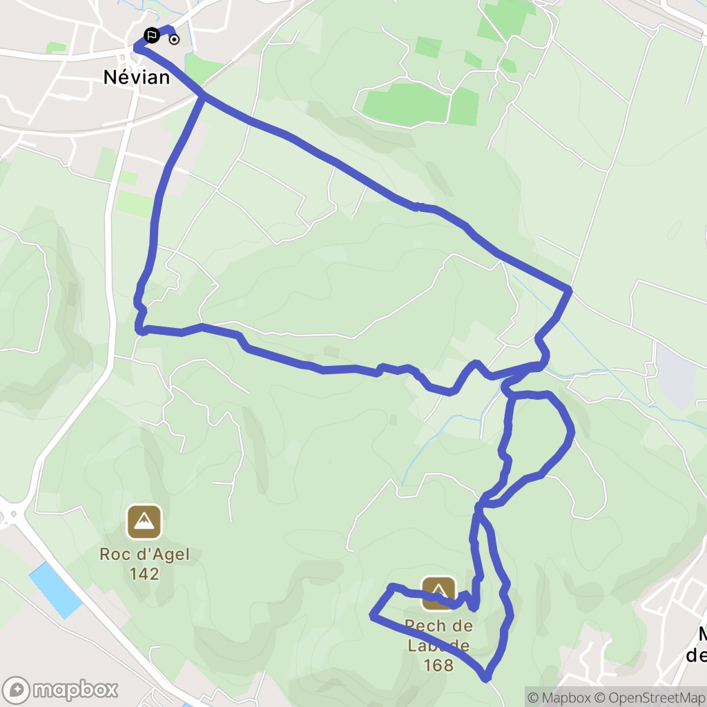 Névian : carte du parcours de randonnée - France