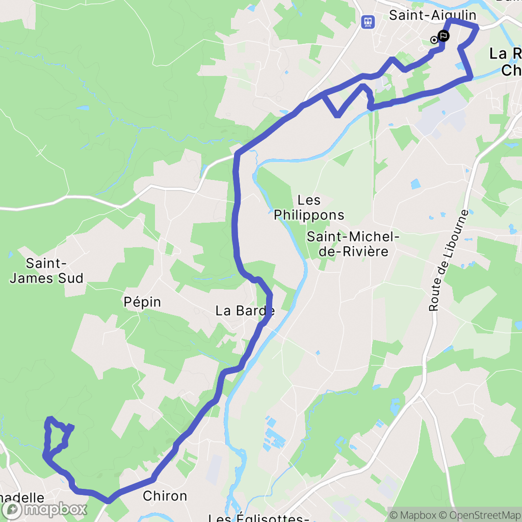 Saint-Aigulin : carte du parcours de randonnée - France